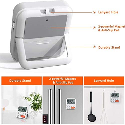 UnikArt Set of 2 Digital Cooking Timer, Loud Alarm LCD Display