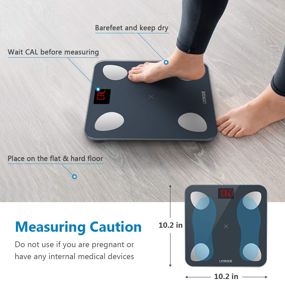 LIORQUE Body Fat Scale, Digital Bathroom Wireless Weight Scale