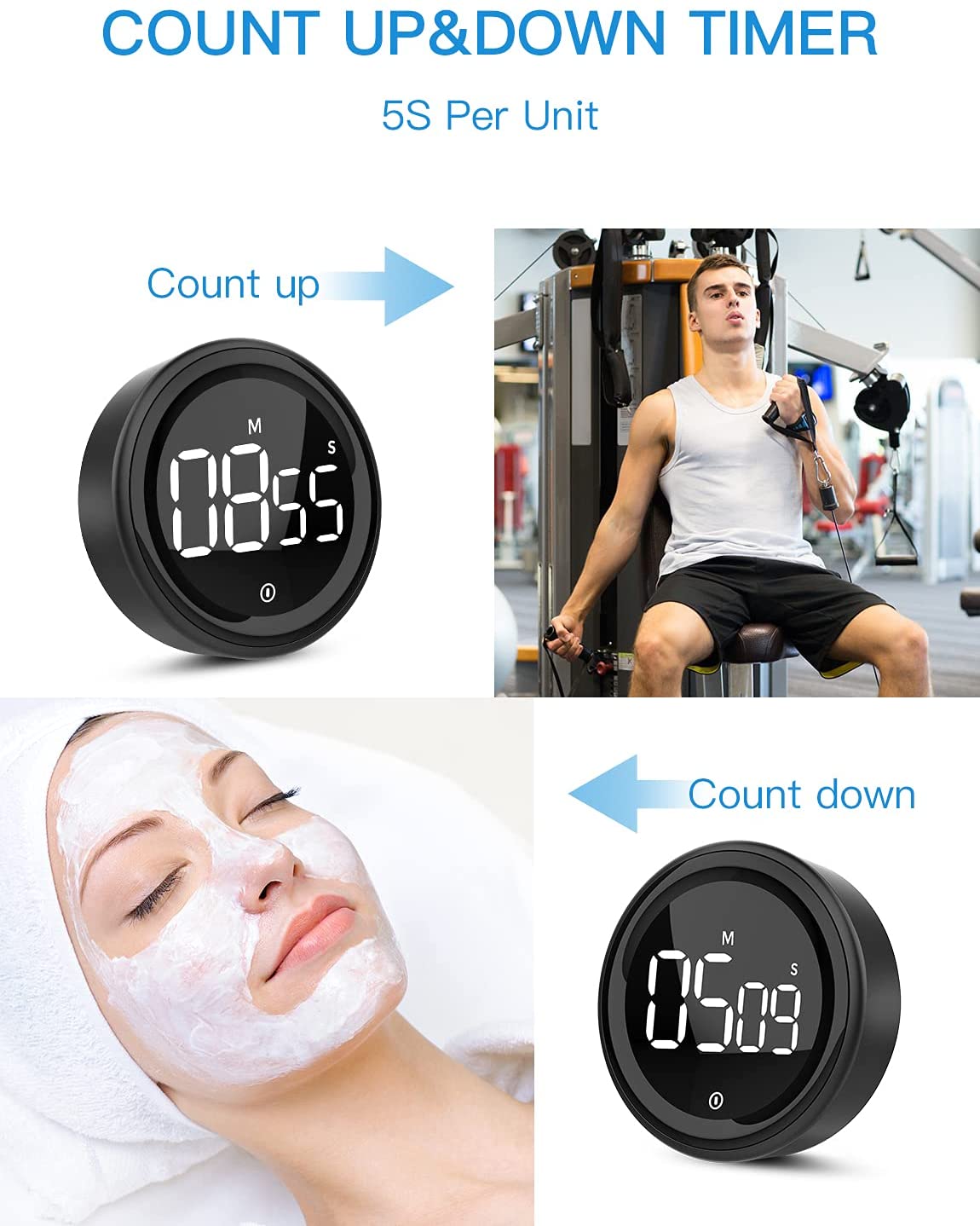 LIORQUE Digital Kitchen Timer Cooking Timer, Magnetic Count Up & Countdown  Timer with Large LCD Display and Loud Alarm, 99 Hour Digital Timer with  Shortcut Setting & Custom Mode – LIORQUE