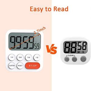 Digital Timer With 3 In 1 Clock/alarm Clock Function, Magnetic Kitchen  Timer, Countdown Stopwatch Timer, Time Management For Kitchen/study/sport  (whit