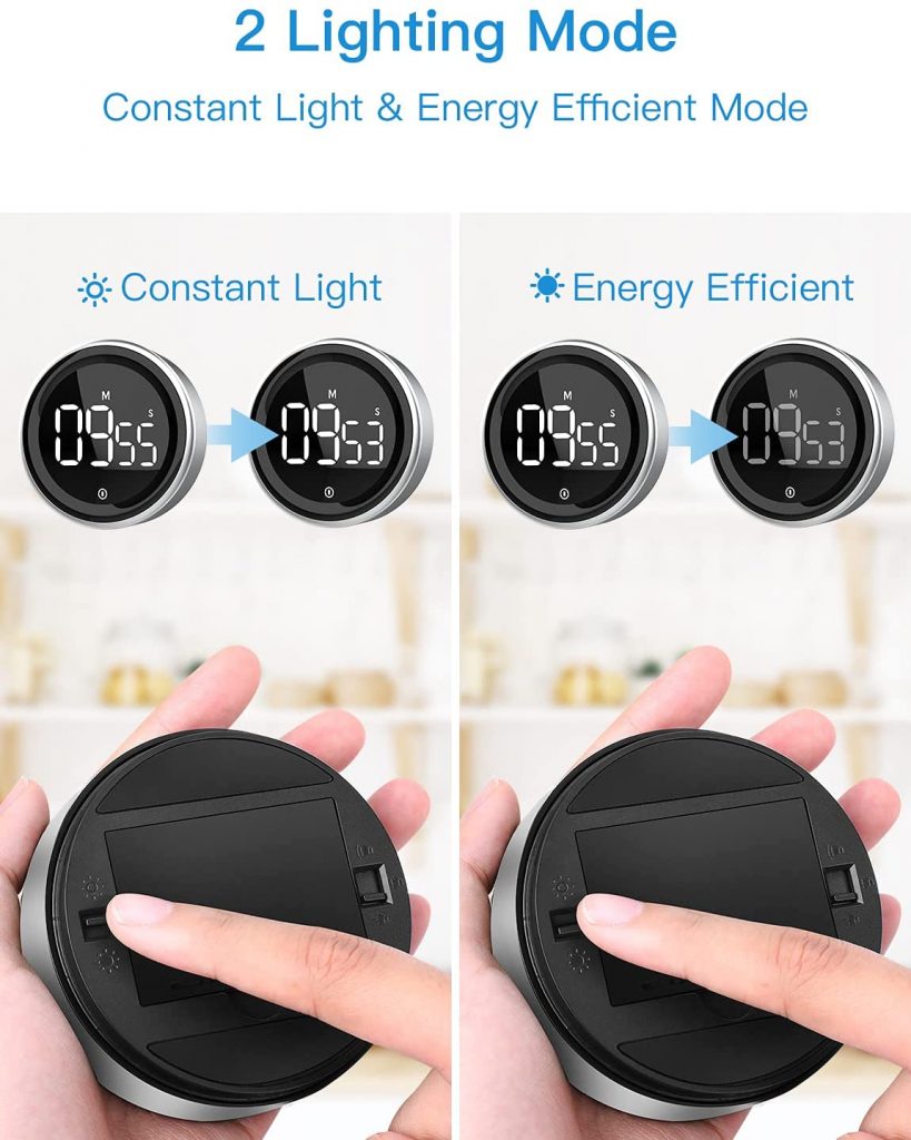 LIORQUE Digital Kitchen Timer 99 Minutes Countdown Count Up Timer, Twist One Button