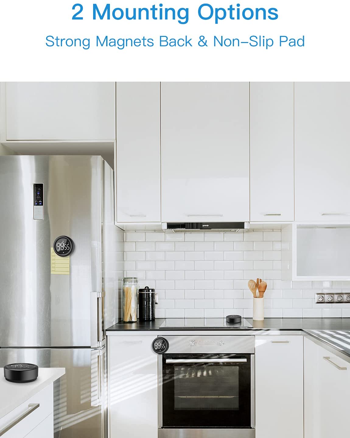 Olipiter Digital Kitchen Timer, Digital Timer with Large LED Display,  Magnetic Kitchen Timer for Cooking, 3 Volume Levels for