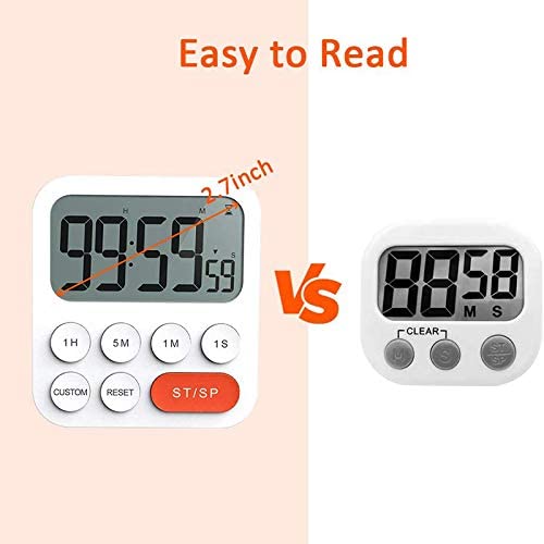 Kitchen Timer Digital Cooking Timer Magnetic Countdown Timer With Large Lcd  Display Loud Alarm Timer Clock 99 Hours Timers For Cooking & Kids & Teache